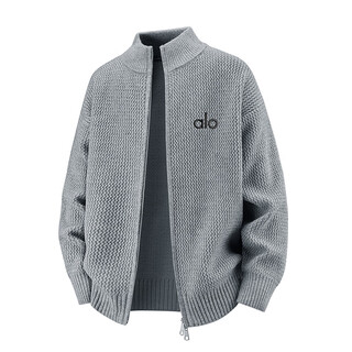Alo yoga2025 spring and autumn丨coats uniform cardigans for men and women trendy brand sweater worsted gray worsted gray m
