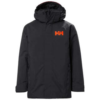Helly hansen (hh) new men's jacket ski jacket waterproof hooded long outdoor jacket windproof warm mountaineering hiking jacket black 14 years