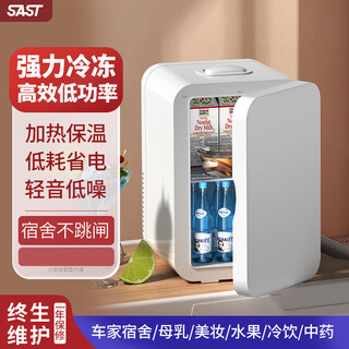 The same style of modern refrigerator for home use in cars, small first-class energy-efficient and energy-saving mini double-door refrigeration and freezing, silver, 58 liters, door-to-door delivery丨one-year warranty
