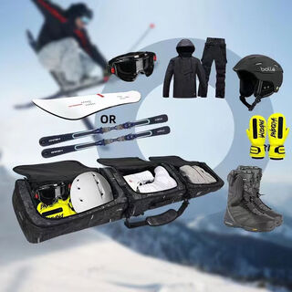 现货滑雪单板包双板包共用包滑雪鞋包头盔包固定器收纳袋防水 黑色牛仔 146x32cm