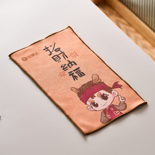 Gold inlaid jade tea towel, thick absorbent tea cloth, kung fu tea set accessories, tea table doily, lucky craftsman tea towel