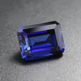 Lianshi rectangular tanzanite sapphire loose stone deep tanzanite ring ring pink melt blue noble men and women rectangular (15*20mm)