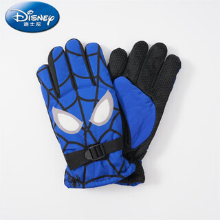 Disney (disney) winter children's ski gloves spider-man boys and girls outdoor cycling non-slip wear-resistant velvet warm and windproof gloves blue (spider-man) children 2-8 years old