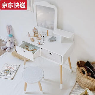 Tianmiaomiao nunukids children's dressing table dresser play house simulation jewelry box girl princess toy birthday gift annderu large nordic style dressing table + stool