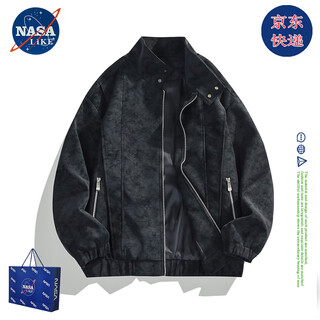 Nasalike official american retro leather jacket for men in autumn and winter trendy brand high-end large size loose casual pu leather jacket for men black xl (168-173cm 135-155jin jin equals 0.5kg)