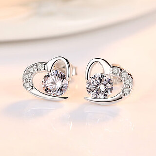 Pt950 platinum earrings for women, summer love diamond earrings for girlfriend, gift for wife, exquisite box, platinum romantic love earrings