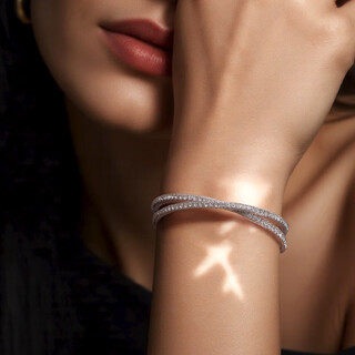 Ajidou ajidou bracelet, the same style in offline malls, simple sparkling zircon stacked open bracelet, light luxury and high-end feeling