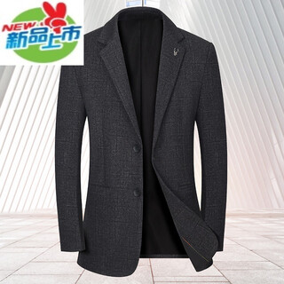 Dancing wolves men's high-end woolen suit jacket spring, autumn and winter new loose casual suit gray l