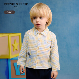 Teenie weenie bear children's clothing baby boy lapel long sleeve shirt ivory 100