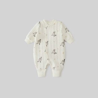 Bali piggy baby clothes autumn and winter harness newborn silk thickened warm autumn small month-old climbing clothing baby jumpsuit cute leopard strike 73cm