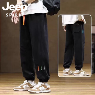 Jeep spirit jeep casual pants men's 2025 new large size sports pants men's autumn loose casual versatile leg-length pants black spring and autumn xl