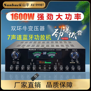 Shanyu high-power professional 5.4 bluetooth hifi amplifier 7-channel household lossless plug-in card u disk radio for singing in the air upgraded version of the fever double-ring cow 7-channel bluetooth amplifier