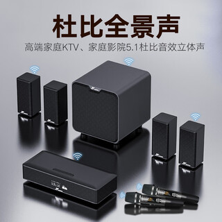 柏林之声电视音响回音壁杜比全景声家庭影院套装卡拉OK蓝牙音箱 套餐5【杜比5.1影院k歌】无线炮+话筒
