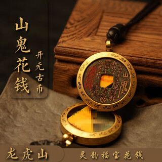 Longhu mountain mountain ghost spend money pendant necklace brass money pendant spend money year of the year jewelry amulet retro coin taoist