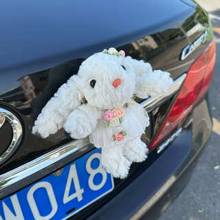Yusen yi lop rabbit animal car tail pendant doll car car butt car outdoor motorcycle electric vehicle backup lop rabbit wedding dress