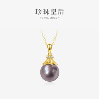 Pearl queen purple freshwater pearl pendant s925 silver necklace retro model nearly perfect round 10.5-11mm