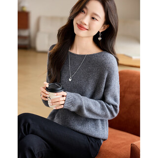 Shexi (srcr) 100% wool sweater round neck loose sweater for women with autumn and winter thick knitted bottoming shirt