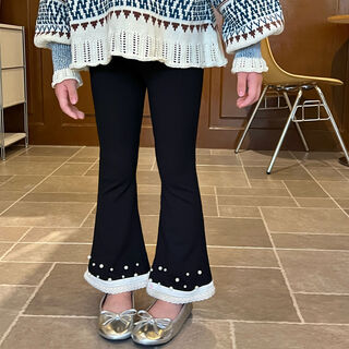 Gardenia's growth notes gardenia's growth notes girls' clothes fashionable love shirts autumn new children's baby versatile splicing loose tops black pants 110