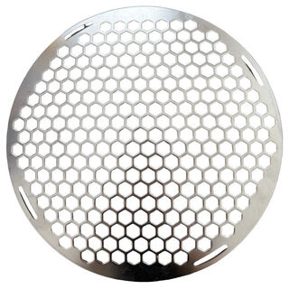 304 stainless steel barbecue net, japanese and korean round barbecue net, grill pan, one-piece punched barbecue net, barbecue grate, hexagonal hole (send and take out net clip), 304 stainless steel diameter 12cm, thickness 2.5mm