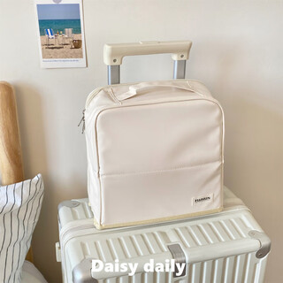 Pick-up cat cosmetic bag hanging suitcase upgraded version upright cosmetic bag women's large capacity portable hanging suitcase travel upgraded extra large beige can be set with trolley/strap