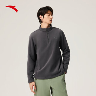 Anta polar fleece long t丨 half-zip stand collar fleece jacket men's autumn and winter new windproof loose pullover sports top