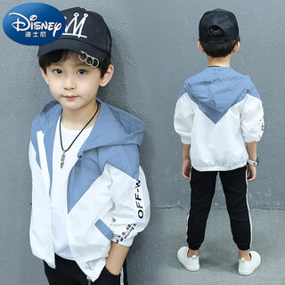 Disney children's boys' sun protection clothing 2025 new children's summer lightweight breathable sun protection clothing medium and large children's summer jacket blue 110 cm