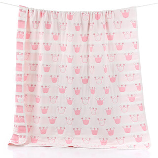 Mufan (mufan) towel quilt pure cotton 6-layer gauze baby blanket class a newborn child baby air-conditioned quilt student nap blanket crown powder 150*200cm