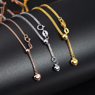 Model photo of 18k gold necklace women's chopard chain adjustable gold rose gold clavicle chain au750 sweater chain 18k white gold chopard adjustable length about 45cm about 1.71.9 grams about 1.1mm thick