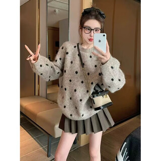 Moyuan (moyuan) 2025 spring, autumn and winter new women's suit long-sleeved dress, a complete set of fashionable clothes for little people, sweater and skirt m 95-105jin jin equals 0.5 kg