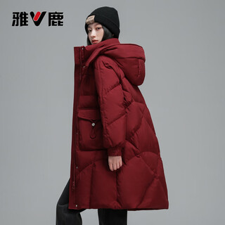 Yalu down jacket women's 2025 winter new fashion mid-length thickened slim hooded warm korean jacket for women