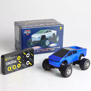 Tesla bigfoot car boy rc remote control alloy mini off-road pickup truck model children's desktop toy car dual control mobile phone 4-wheel shock absorber tesla bigfoot - blue standard screwdriver