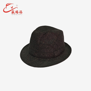 Sheng xifu hat men's autumn and winter casual fashion classic woolen gentleman hat top hat dark gray s(56-57cm)
