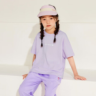 迷你巴拉（minibala）迷你巴拉巴拉男童女童短袖T恤宝宝透气纯棉宽松上衣 紫色70120 110