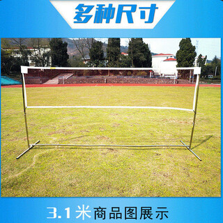 赛美龙羽毛球网架便携式不锈钢移动标准毽球网球网架简易折叠室外 3.1m A款+6球+网+包 高度可调 默认