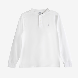 Polo ralph lauren boys jersey long sleeve cotton knitted henley polo shirt 323920002005 005 white xl