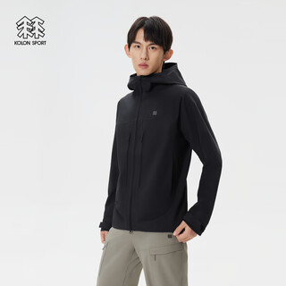 Kolon sport kolon soft shell jacket waterproof and breathable men's hooded double-layer woven soft shell jacket