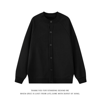 Du xiaoxian american retro gray henry collar cardigan sweatshirt men's spring and autumn trendy brand high-end handsome cleanfit jacket black xl recommended 120-140jin jin equals 0.5 kg