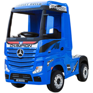 Mercedes-benz truck head children's electric car remote control four-wheel large truck truck express trailer trailer xinjiang tibet high-end blue truck head four-wheel drive + leather seat_+ remote control + driving remote control driving lifetime warranty with freight insurance