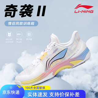 Li ning badminton shoes raid ii 2 men's and women's same style rebound anti-slip shock absorbing breathable training shoes 2025 new product standard white aytv013-1 42 (265mm)