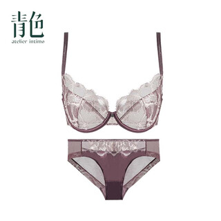 Atelier intimo xuan dong 3/4 cup eyelash lace soft underwire women's bra gray purple suit if you are not sure about the bottoms, please contact customer service 75d