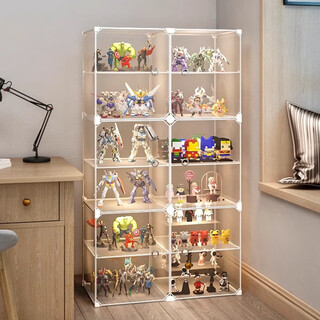 He jiagong figure display cabinet lego building blocks transparent storage box household imitation acrylic toy dust-proof model display rack a 1 column 4 layers