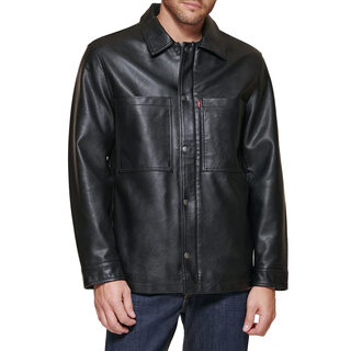 Levi's men's faux leather oversized shirt jacket black small