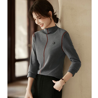 Shangjing velvet soft and comfortable inner style autumn and winter fashionable and versatile half turtleneck bottoming shirt for women
