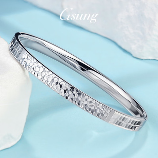 Gsung platinum laser crushed ice bracelet for women pt950 pure platinum bracelet, fashionable and shiny chinese valentine's day gift for your partner. priced by gram. contact before bidding.