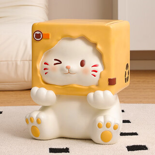 Qile cute cat shoe changing stool entrance entrance home living room decoration cartoon small stool floor-standing ornament housewarming gift cat shoe changing stool