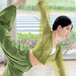 Shuangxiu 2025 new yoga wear suit loose healing zen pilates training fitness cotton linen lantern wide leg pants luya bamboo top s 80-97