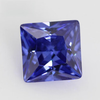 Yongsi quality tanzanite sapphire loose stone square right-angled zircon artificial ring face princess inlaid 10*10mm