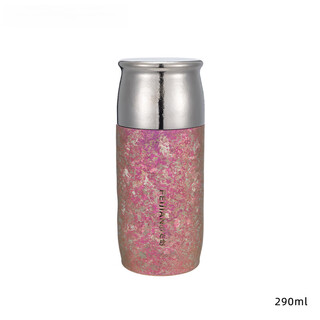 Pure titanium thermos cup for tea and water separation for men and women, double-layer titanium water cup, titanium crystal stewed tea cup, begonia powder-290 ml