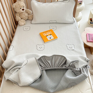 Shantou lincun class a summer ice silk sheets summer single piece 25 new crib fitted sheet splicing bed special mattress cover baby cool bear single piece 80cm*160cm