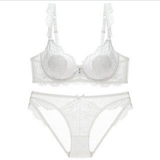 Victoria's secret sexy suit transparent lace large size bra big breasts make smaller white 85c